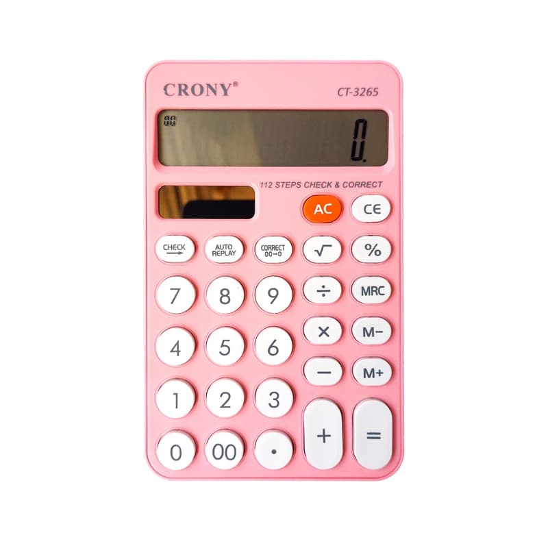 ماشین حساب کرونی طرح پاستلی مدل ساده کد CT-3265 — تصویر ۱۰