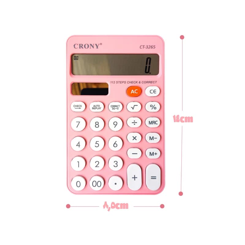 ماشین حساب کرونی طرح پاستلی مدل ساده کد CT-3265 — تصویر ۱۱