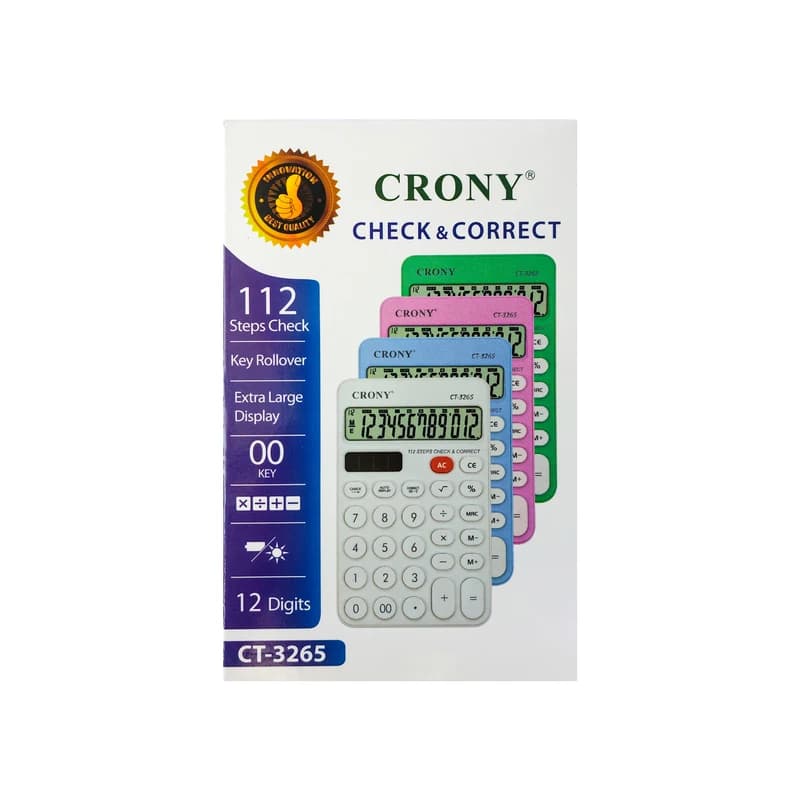 ماشین حساب کرونی طرح پاستلی مدل ساده کد CT-3265 — تصویر ۹