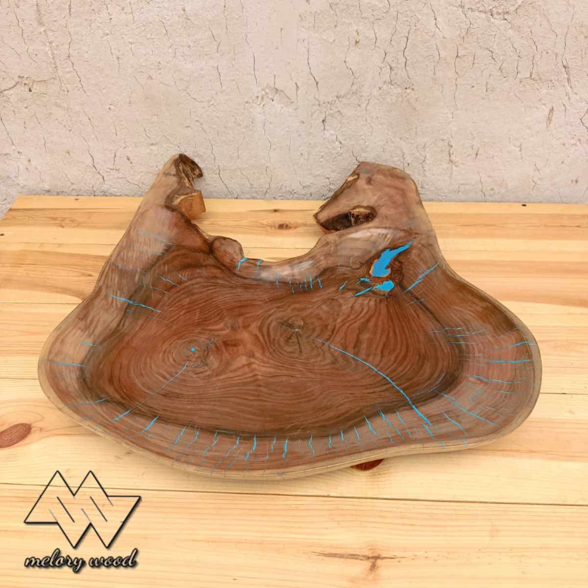 میوه خوری دفرمه چوب گردو کد d553 — تصویر ۴