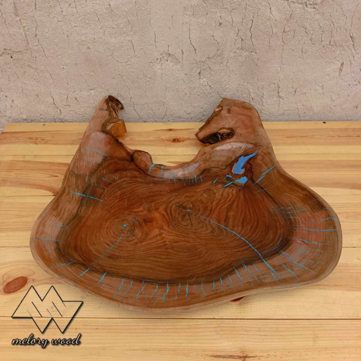میوه خوری دفرمه چوب گردو کد d553 — تصویر ۶