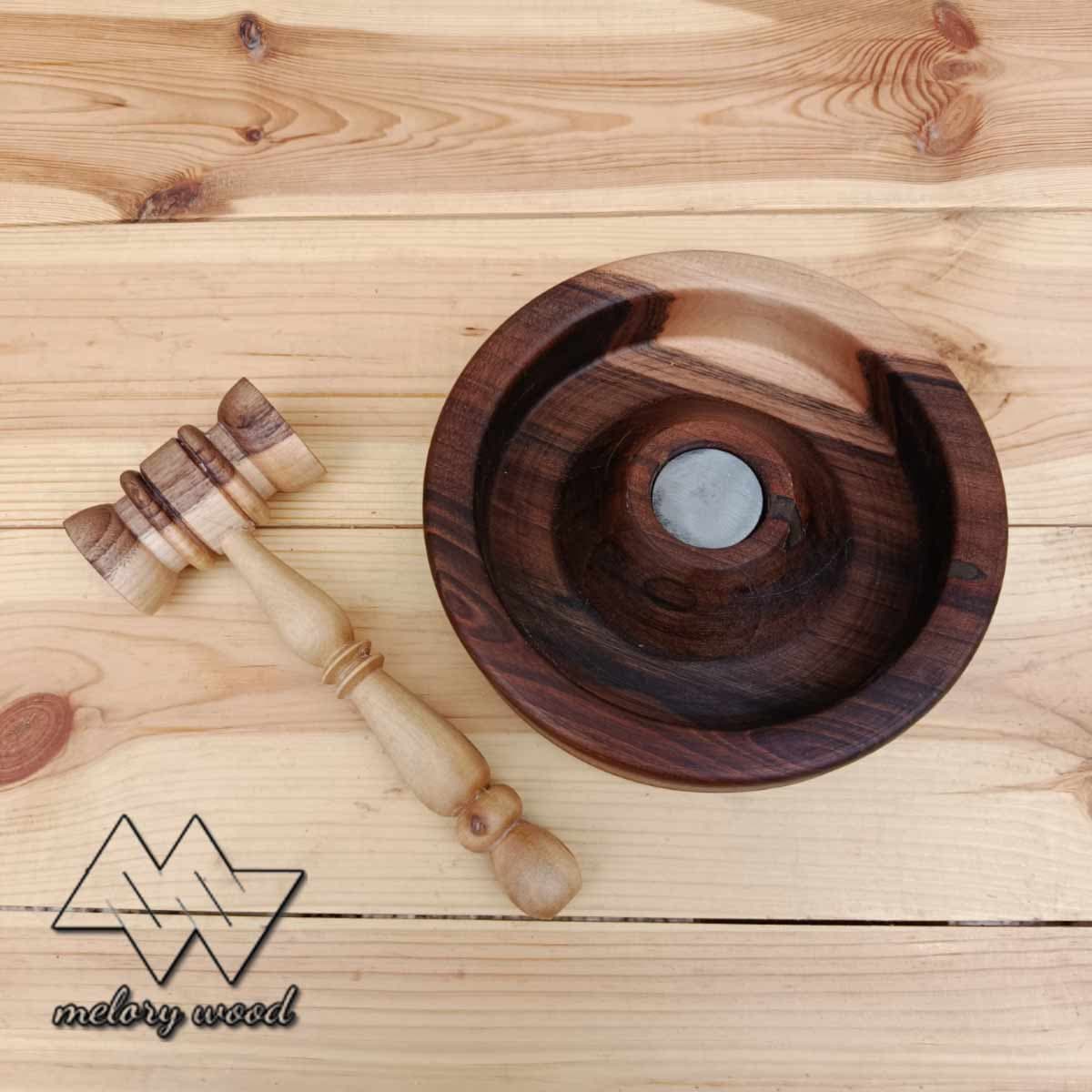 گردو شکن چوب گردو یک تکه با چکش کد d524 — تصویر ۲