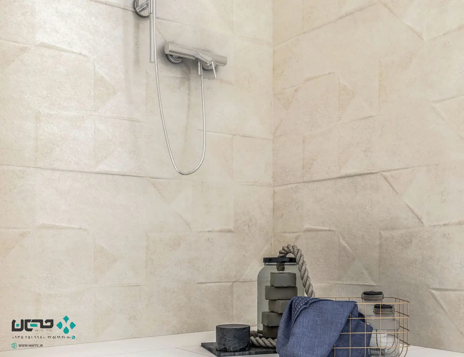 سرامیک عقیق مدل دمو 120*60 کرم دکور مات