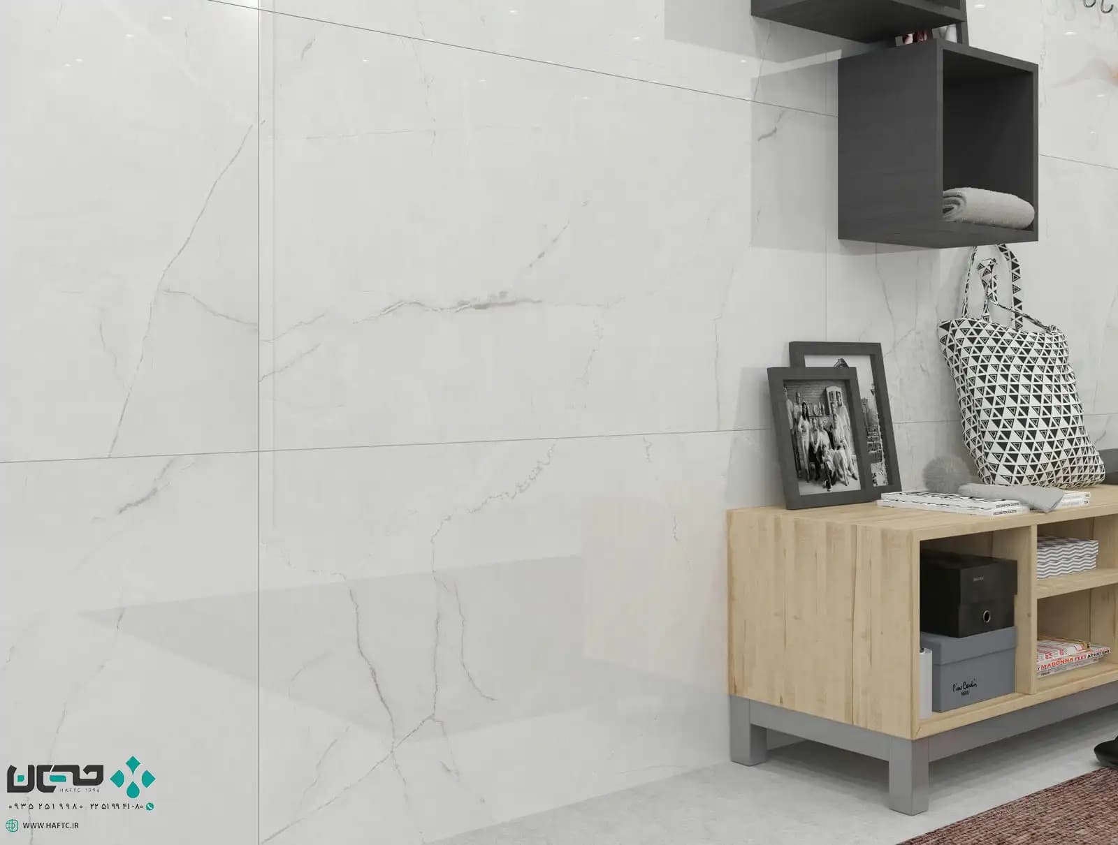 سرامیک عقیق مدل آیدین برگ 120*60 سفید نانوپولیش