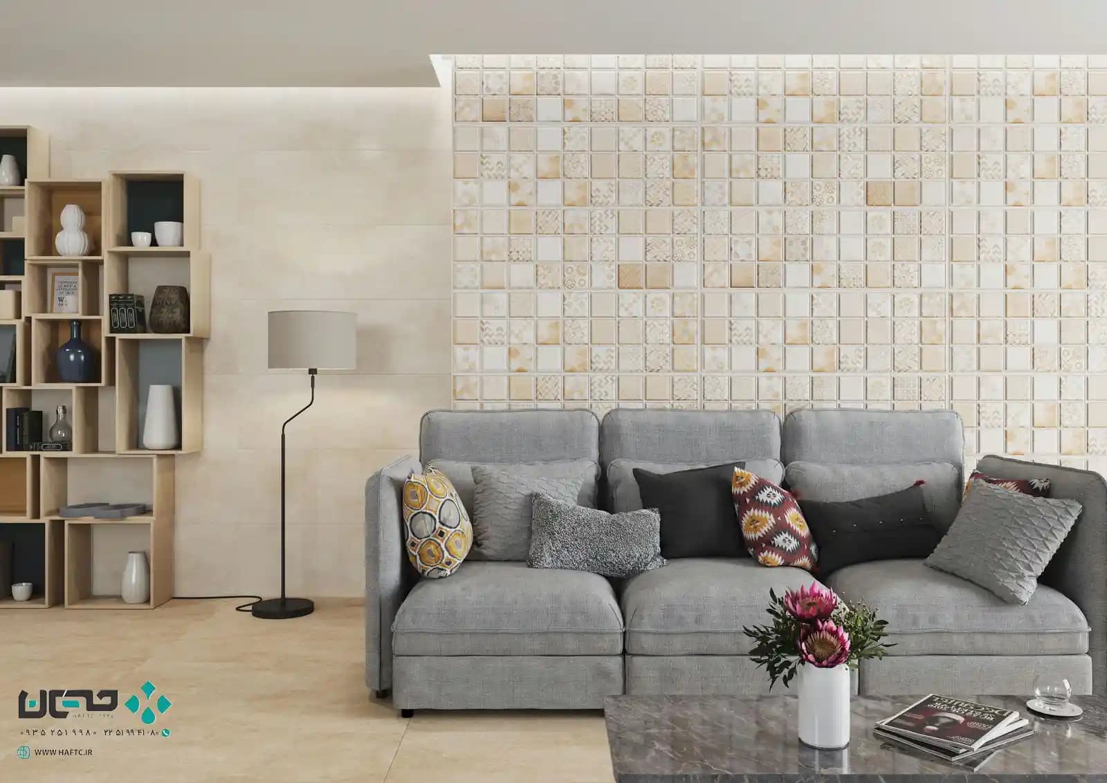 سرامیک عقیق مدل جنسیس 120*40 کرم تیره مات