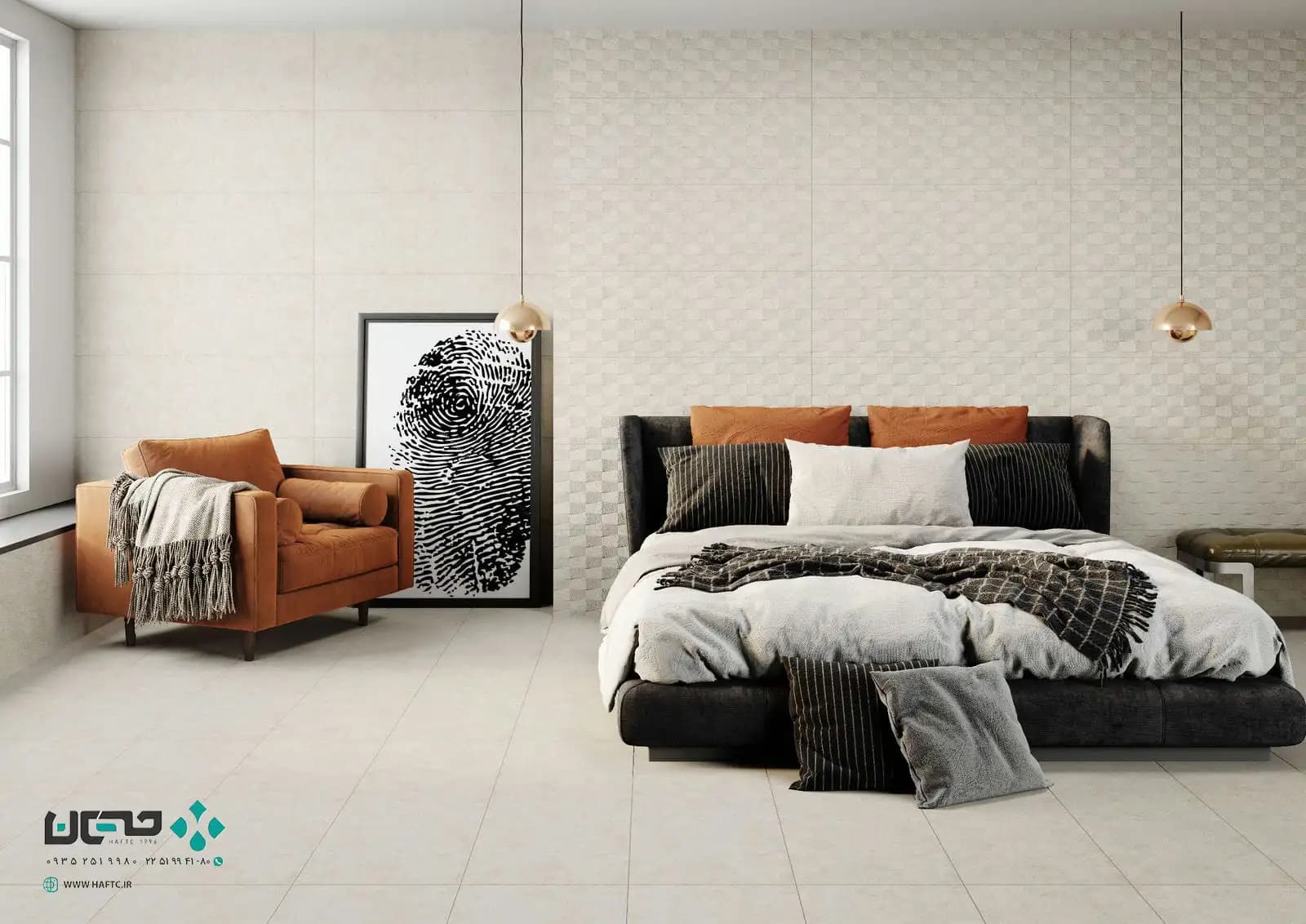 سرامیک عقیق مدل سالواتور 120*40 کرم دکور B مات — تصویر ۲