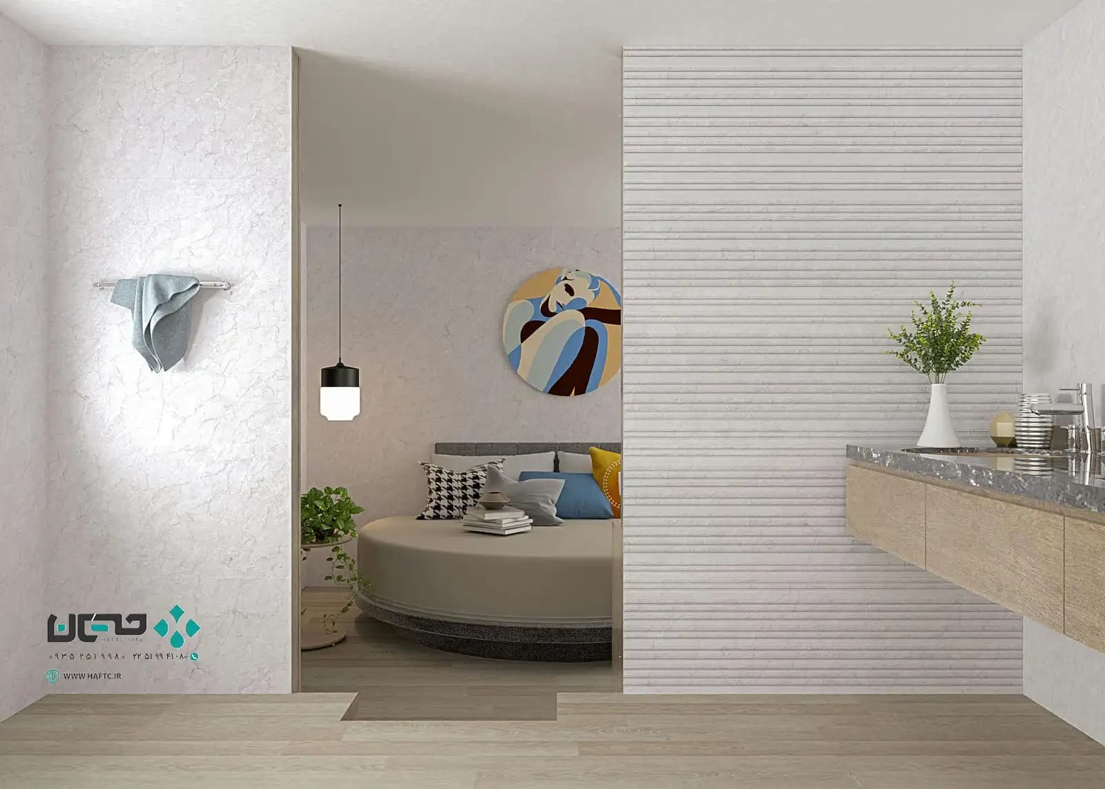 سرامیک عقیق مدل فورتانا 120*40 طوسی دکور براق