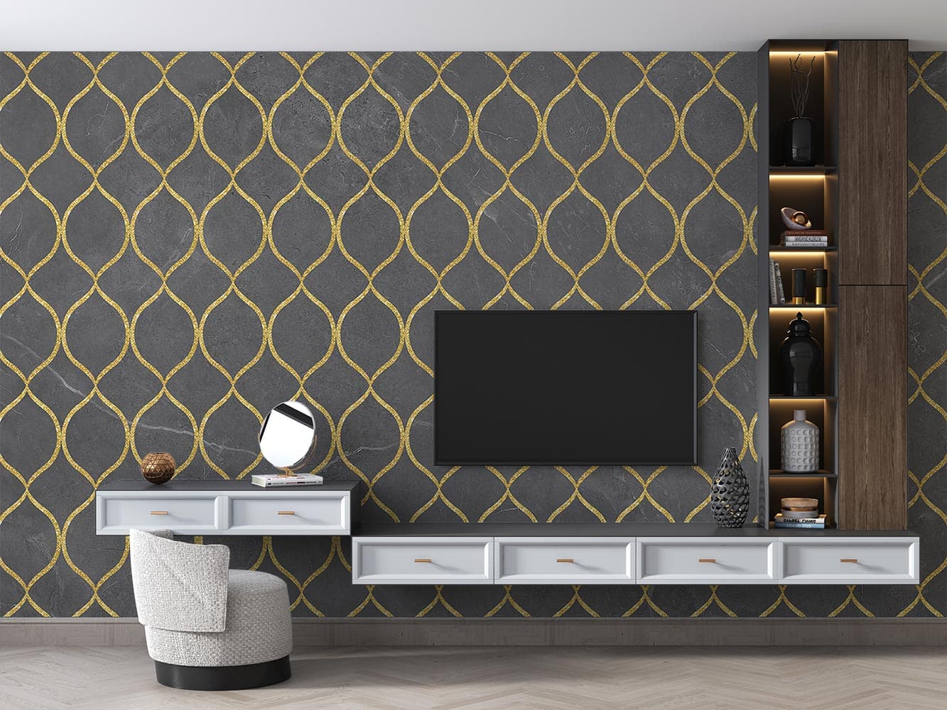 کاغذ دیواری لوکس هندسی M12112140 — تصویر ۹