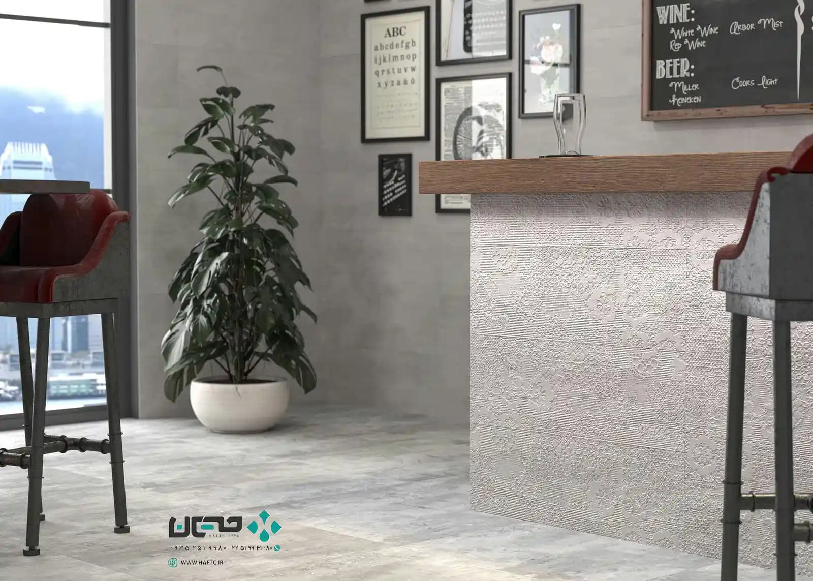 سرامیک عقیق مدل بلفور 90*30 طوسی تک گل مات