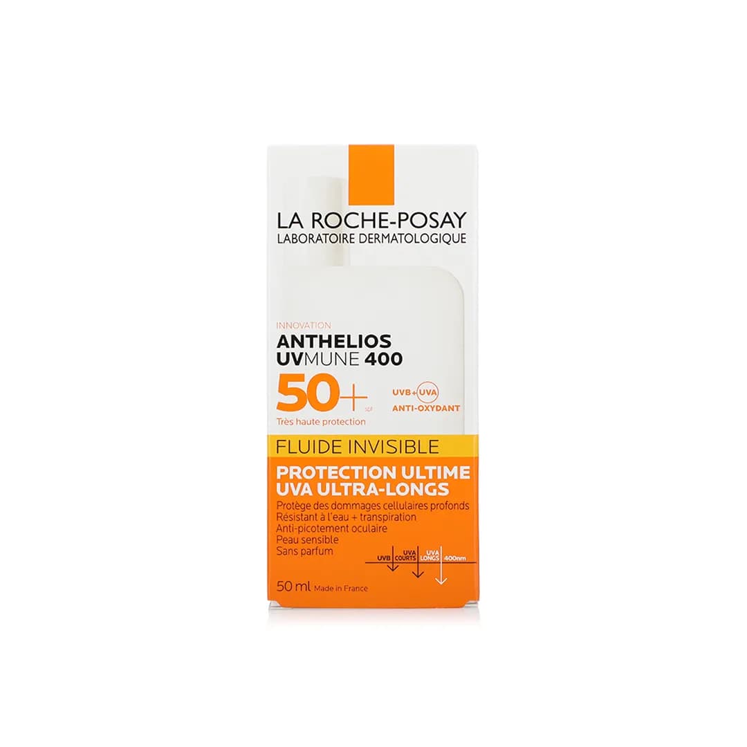 کرم ضد آفتاب بی رنگ لاروش پوزای ANTHELIOS UVMUNE 400 SPF50 FLUID INVISIBLE حجم 50 میلی لیتری — تصویر ۴
