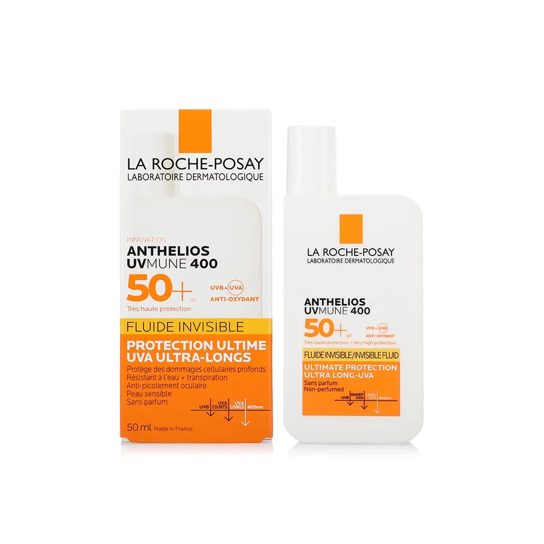 کرم ضد آفتاب بی رنگ لاروش پوزای ANTHELIOS UVMUNE 400 SPF50 FLUID INVISIBLE حجم 50 میلی لیتری — تصویر ۵