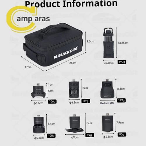چراغ ماژولار چندکاره بلک داگ CBD2450ZM020 شارژی — تصویر ۹