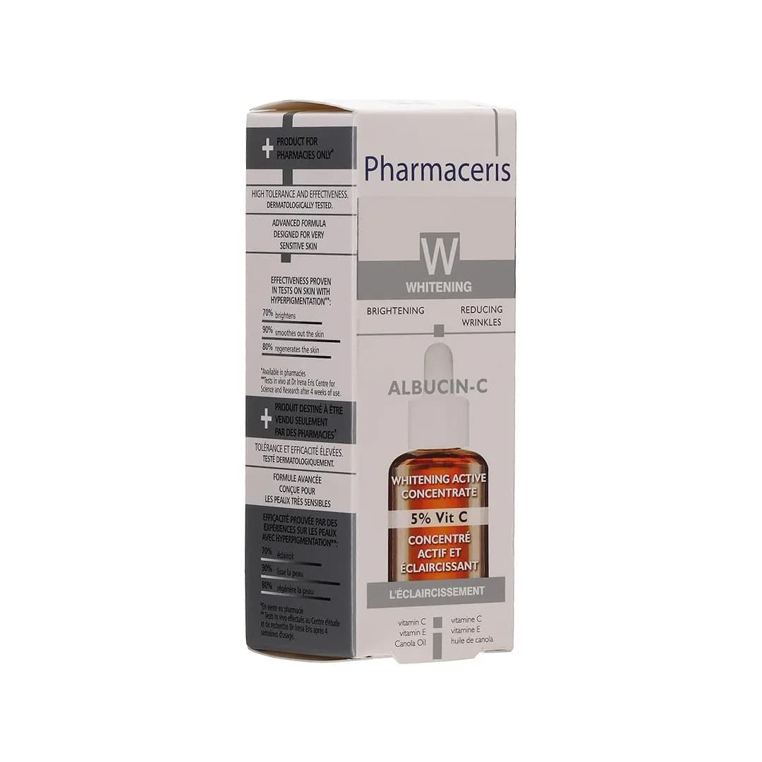 سرم روشن کننده و جوان کننده فارماسریز WHITENING ALBUCIN-C 5% Vit C حجم 30 میلی لیتری — تصویر ۹