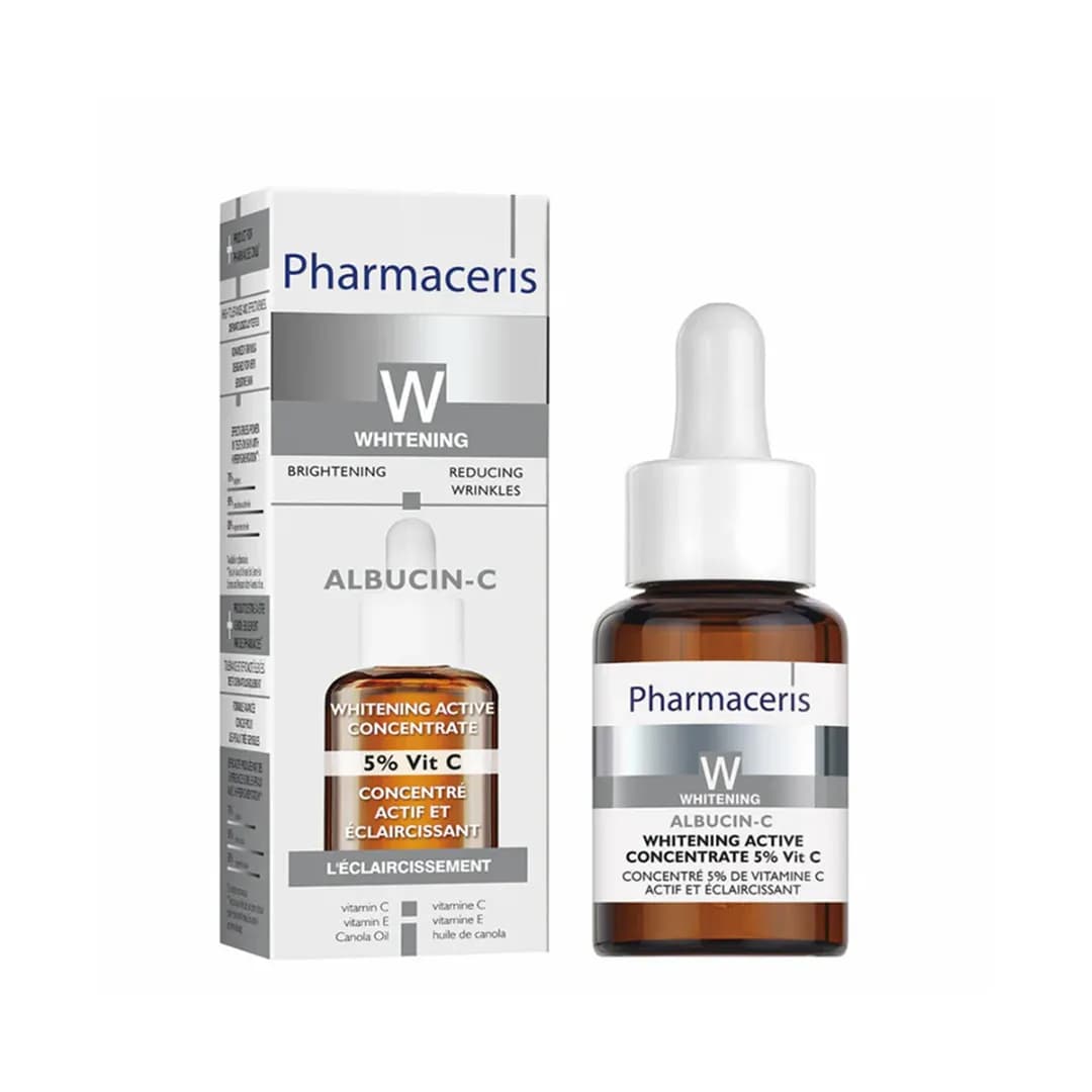 سرم روشن کننده و جوان کننده فارماسریز WHITENING ALBUCIN-C 5% Vit C حجم 30 میلی لیتری — تصویر ۴