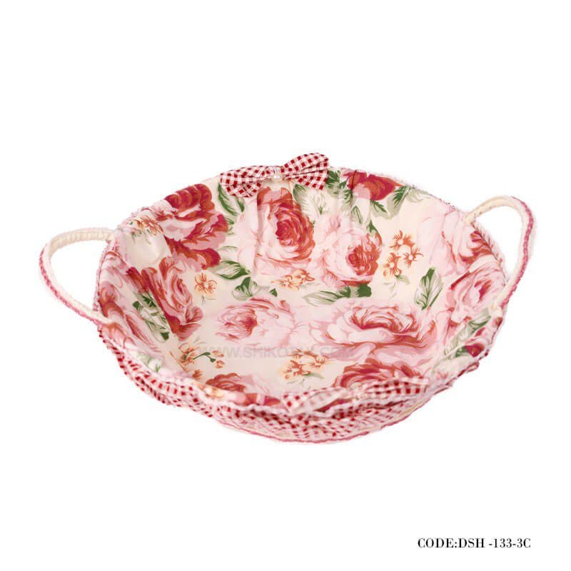 سبد نان عروس گرد دسته دار طرح Rosy