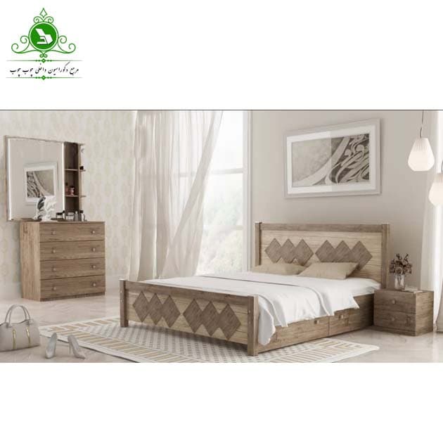 تخت خواب دو نفره مدل لوزی — تصویر ۵