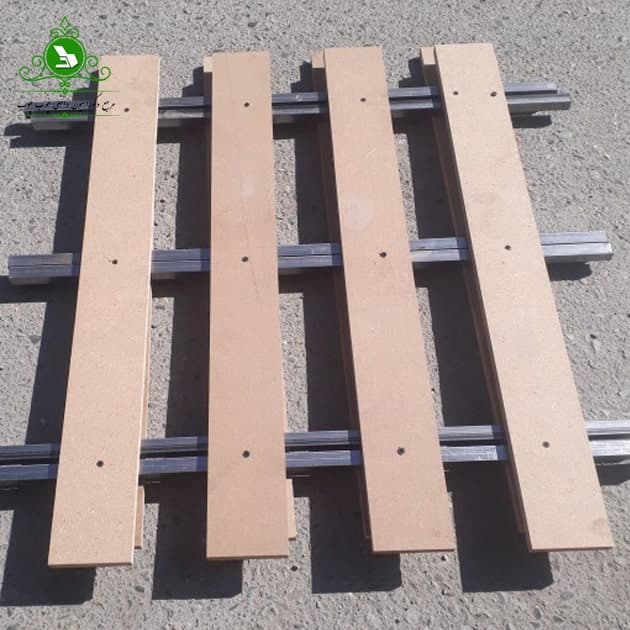 کفی تخت خواب یک نفره مدل نرده ای چوب و فلز