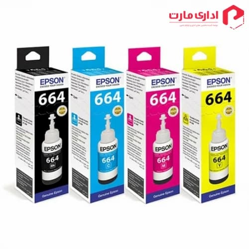 پک جوهر مخزن فابریک 4 رنگ اپسون مدل T664 — تصویر ۵