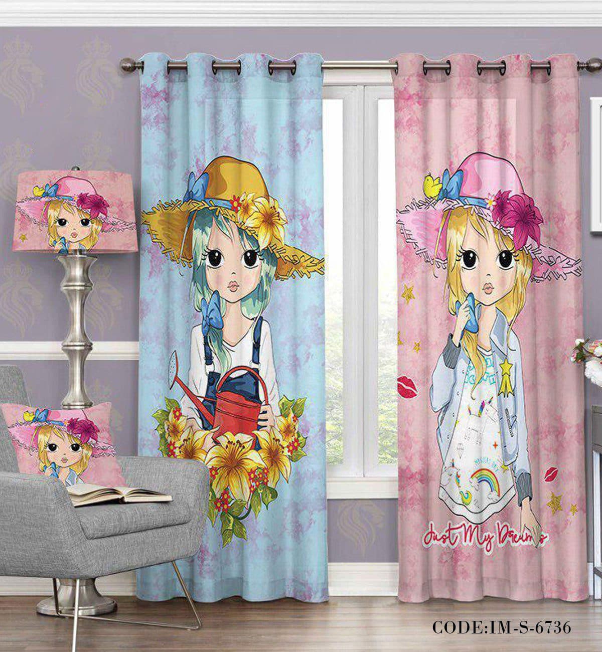 پرده دخترانه طرح girls مدل 6736