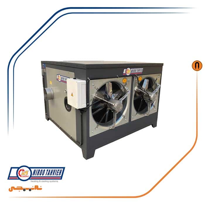 کوره هوای گرم 300 هزار فن آکسیال افقی نیرو تهویه البرز مدل HAH300 (گازوئیلی)