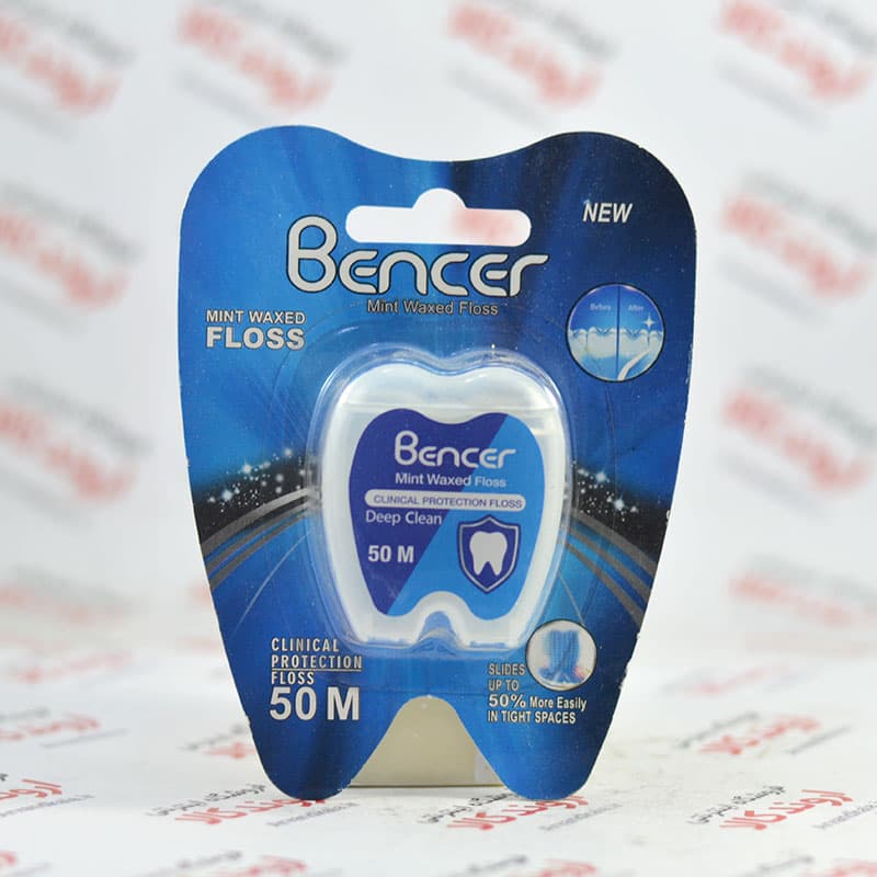 نخ دندان زغالی بنسر BENCER مدل MINT WAX FLOSS