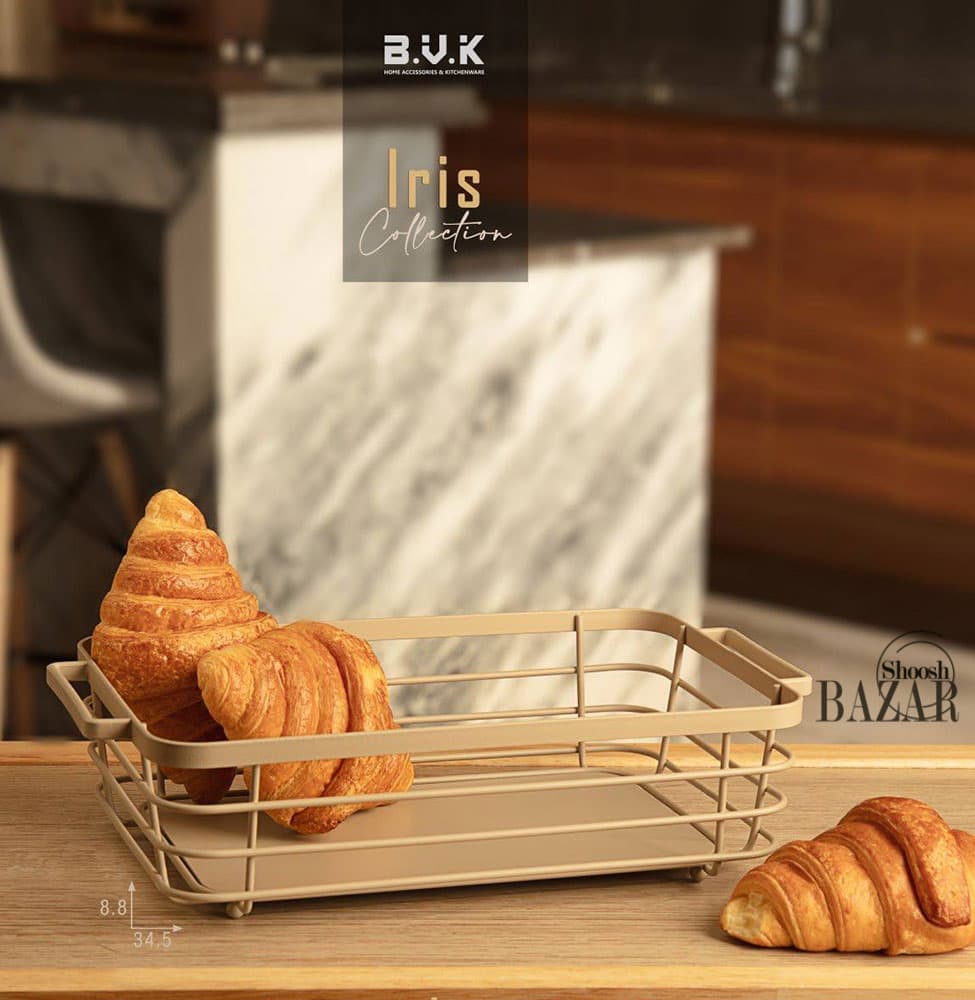 سبد فلزی مستطیل بزرگ بی وی کی کد 465330 کالکشن آیریس — تصویر ۳