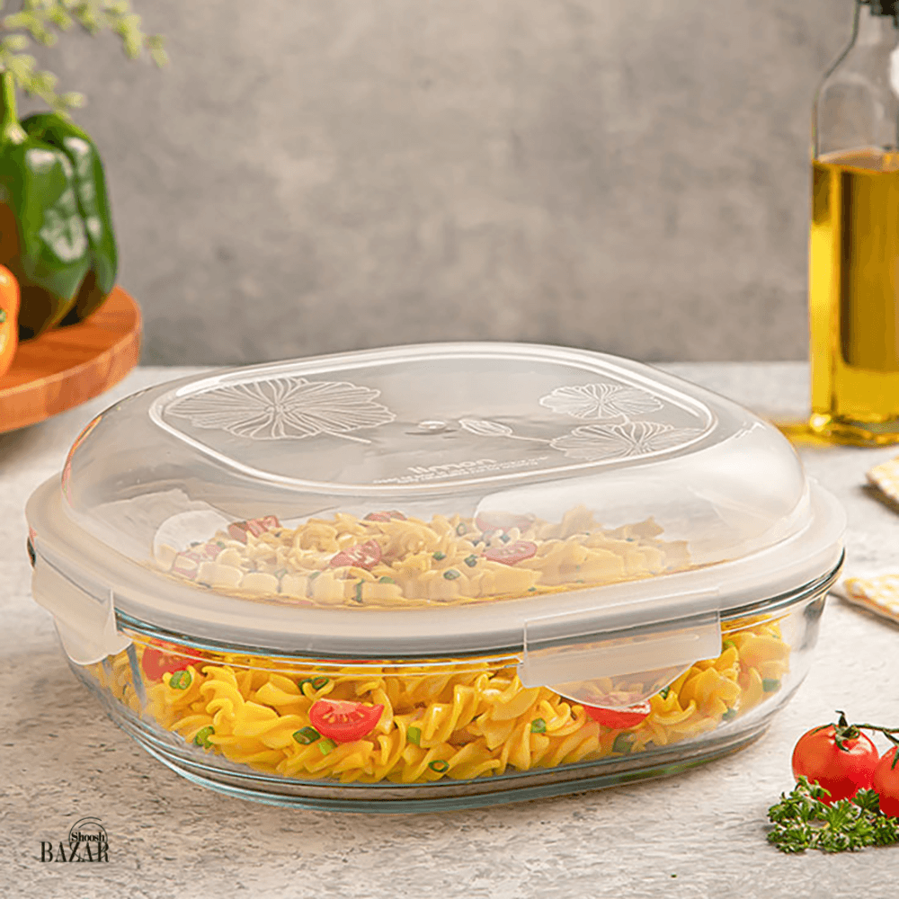 ظرف شیشه ای نگهدارنده دربدار 3.75 لیتر لیمون کد 2295