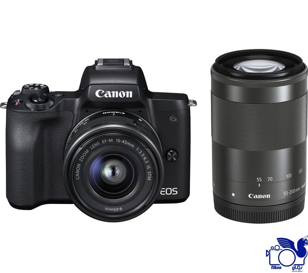 Canon EOS M50 Mark II (Black/White) with EF-M 15-45mm f/3.5-6.3 IS STM