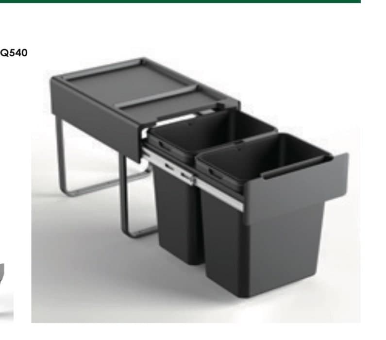 سطل چند منظوره توکار متصل به کف دو سطلی جهت یونیت عرض 40 سانتیمتر فانتونی کد Q540