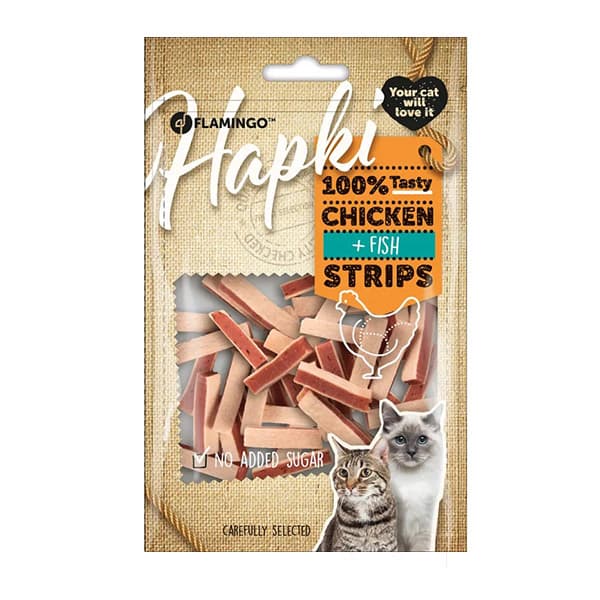 تشویقی گربه استریپس مرغ و ماهی فلامینگو – Flamingo Strips