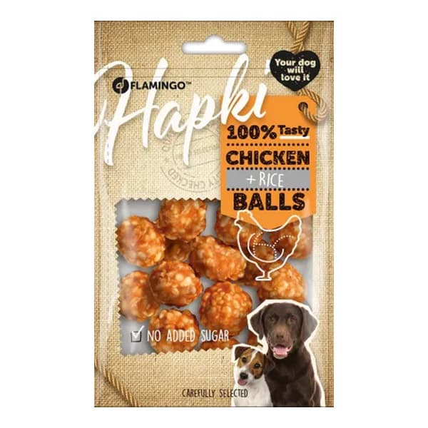تشویقی توپی سگ با طعم مرغ و برنج فلامینگو – Flamingo Balls