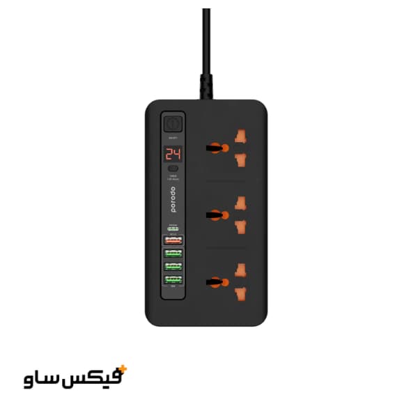 چندراهی برق و هاب شارژ پرودو بلو Porodo Blue Multi-Port Power Hub (PB-3ACC2CM-BK) — تصویر ۷
