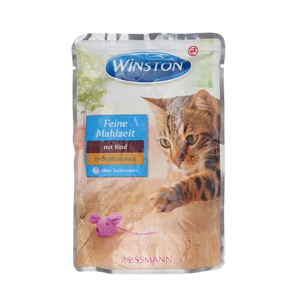 پوچ گربه با طعم گوشت گاو در سس وینستون – Winston