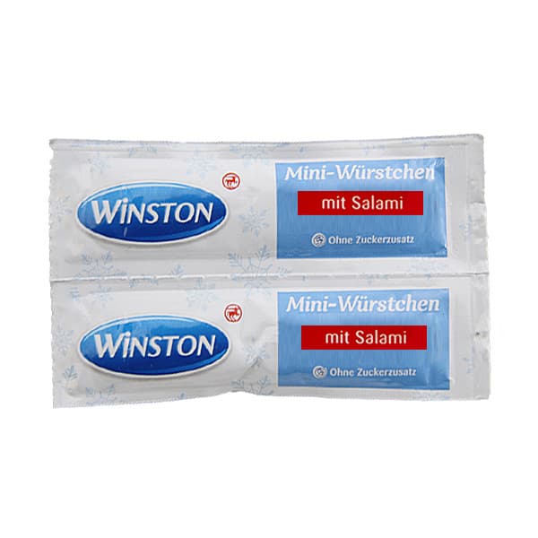 تشویقی گربه سوسیسی 2 عددی با طعم سالامی وینستون – winston