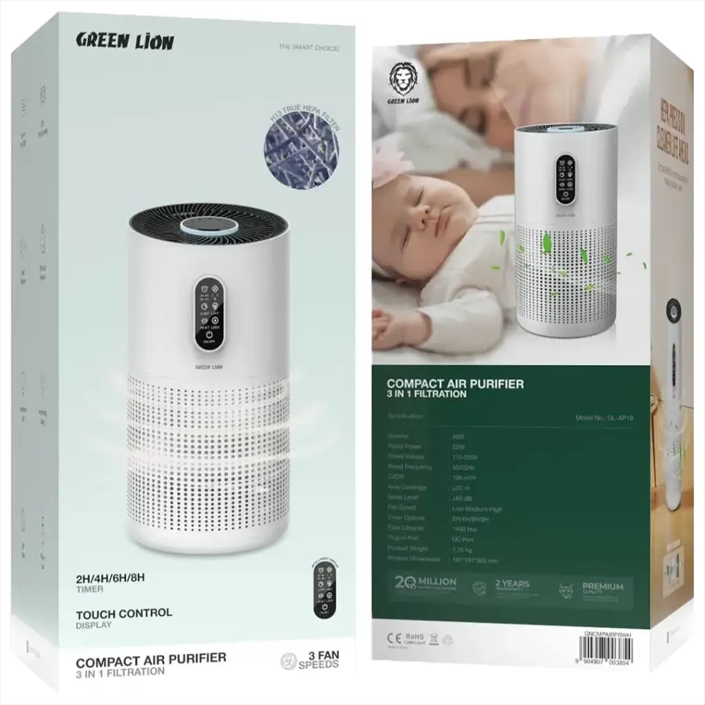 دستگاه تصفیه هوا گرین مدل اصلی Green Lion Compact Air Purifier — تصویر ۱۲