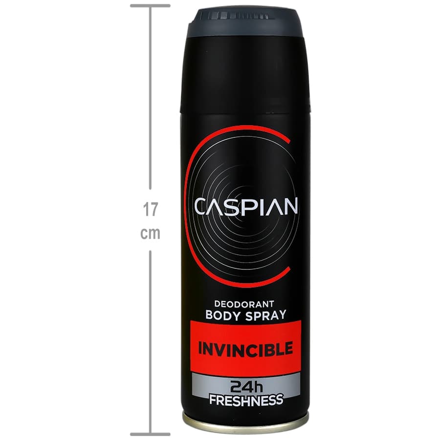 اسپری بدن مردانه کاسپين با کپ چرخشی مدل INVINCIBLE حجم 150 میلی — تصویر ۵