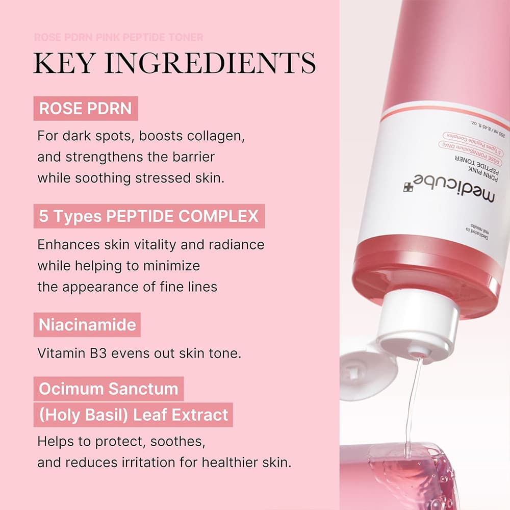 تونر صورتی تسکین دهنده و روشن کننده سیکا مدی کیوب MEDICUBE PDRN Pink Cica Soothing Toner — تصویر ۷