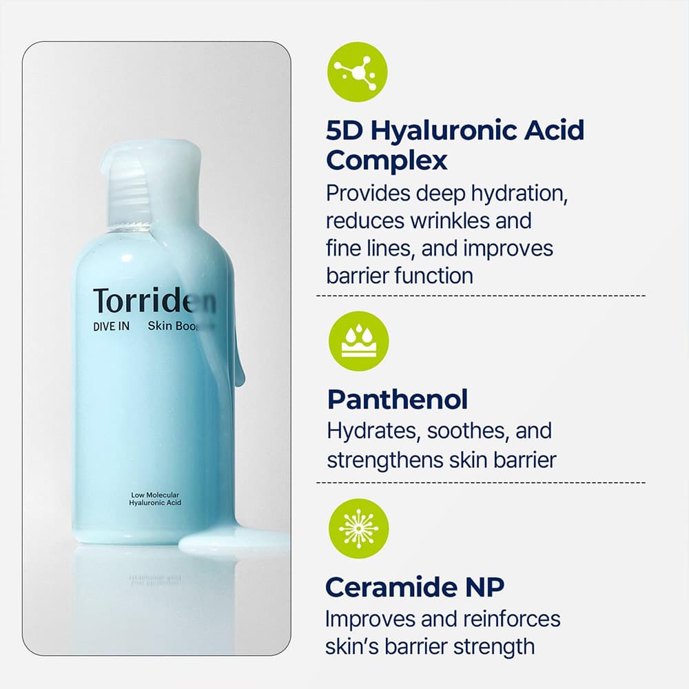 بوستر آبرسان هیالورونیک اسید توریدن TORRIDEN Dive-In Low Molecular Hyaluronic Acid Skin Booster — تصویر ۹