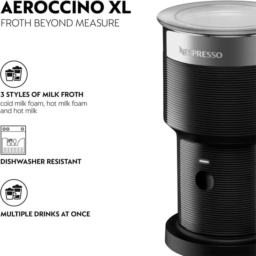 کف شیر ساز نسپرسو آیروچینو XL «مشکی» | Nespresso Aeroccino XL — تصویر ۵