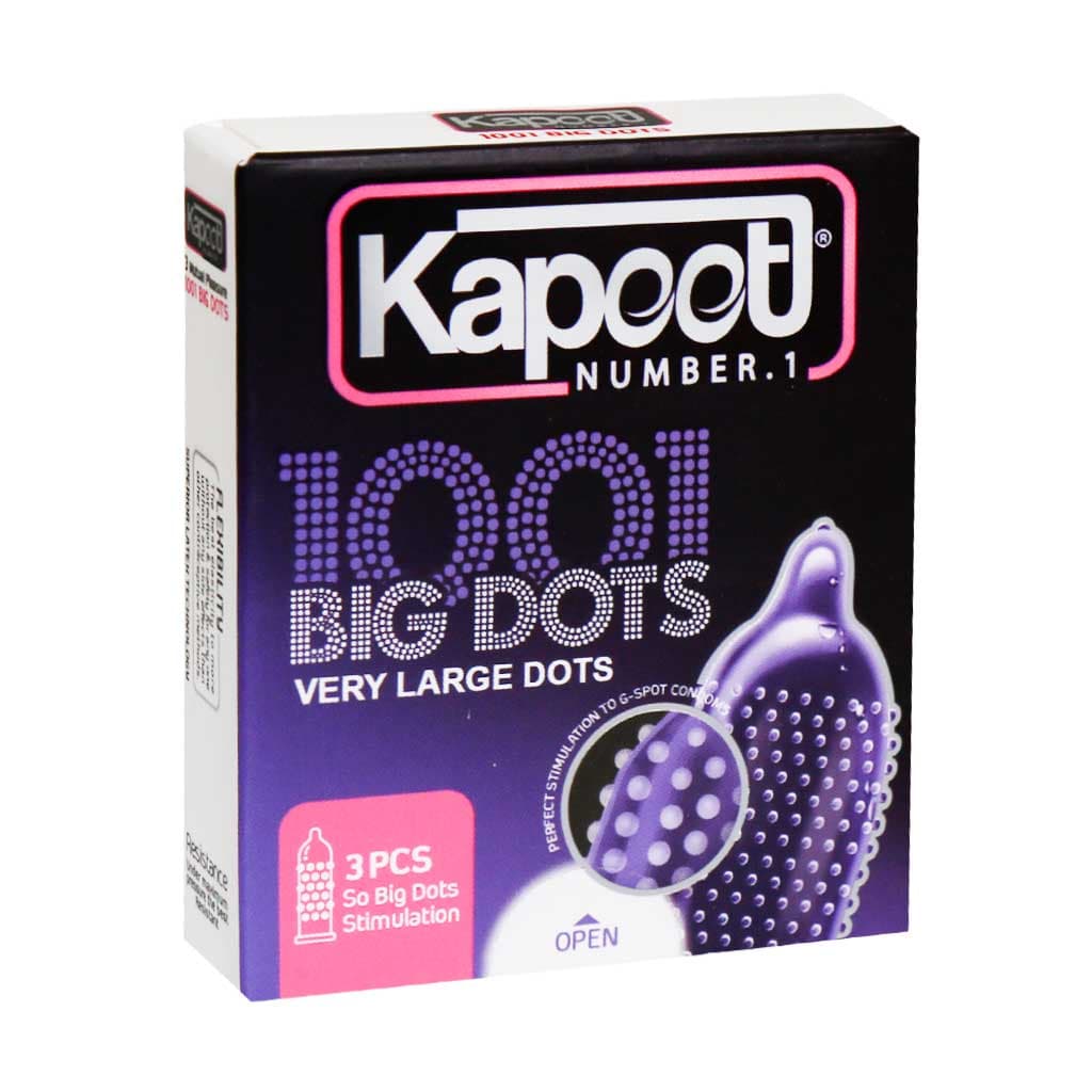 کاندوم 1001 خاردار درشت کاپوت مدل Big Dots بسته 3 عددی