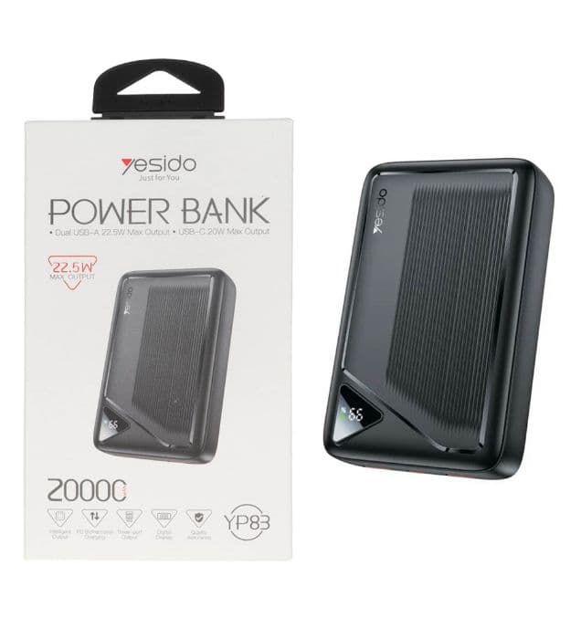 پاوربانک 22.5W یسیدو مدل YP83 ظرفیت 20000 میلی آمپر ساعت