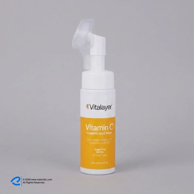 فوم شست‌وشوی صورت ویتالیر مدل Vitamin C مناسب برای انواع پوست حجم 200 میلی‌لیتر