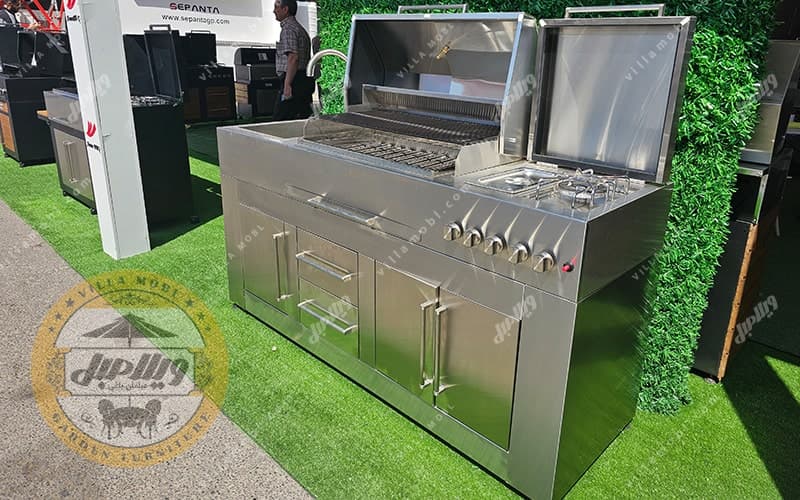 باربیکیو سینک دار تمام استیل مدل امین