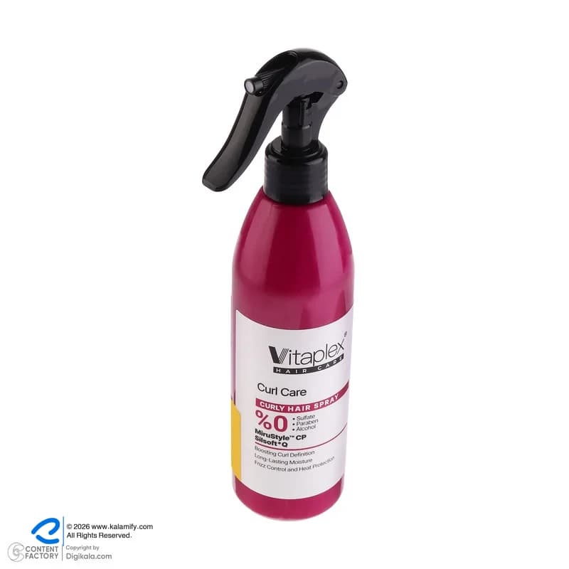 اسپری آبرسان ویتاپلکس مدل CURL CARE مناسب برای موهای فر حجم 300 میلیلیتر — تصویر ۱۲