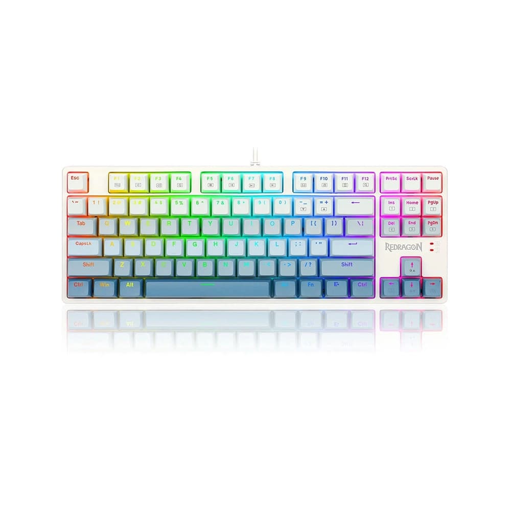 کیبورد گیمینگ با سیم ردراگون مدل CASS K645W GB RGB با سوئیچ مکانیکال آبی