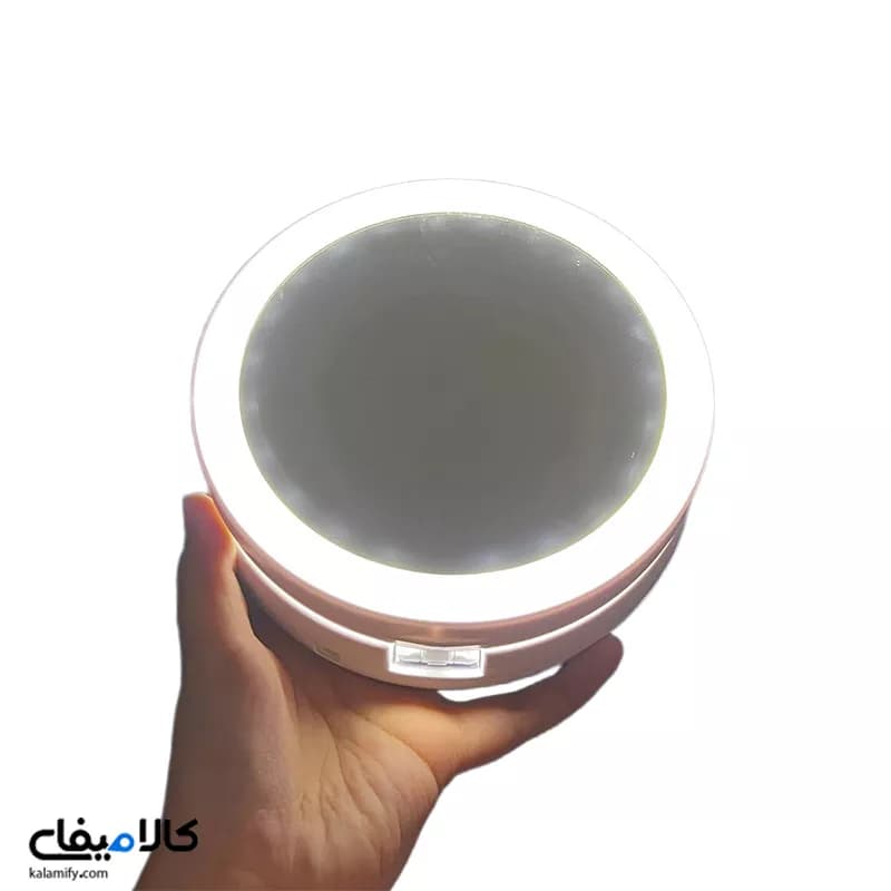 آینه آرایشی رومیزی چراغ دار تاشو با آیینه بزرگنمایی — تصویر ۶