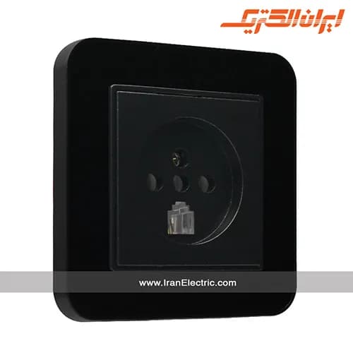 پریز تلفن دوکاره ارس مشکی زه مشکی