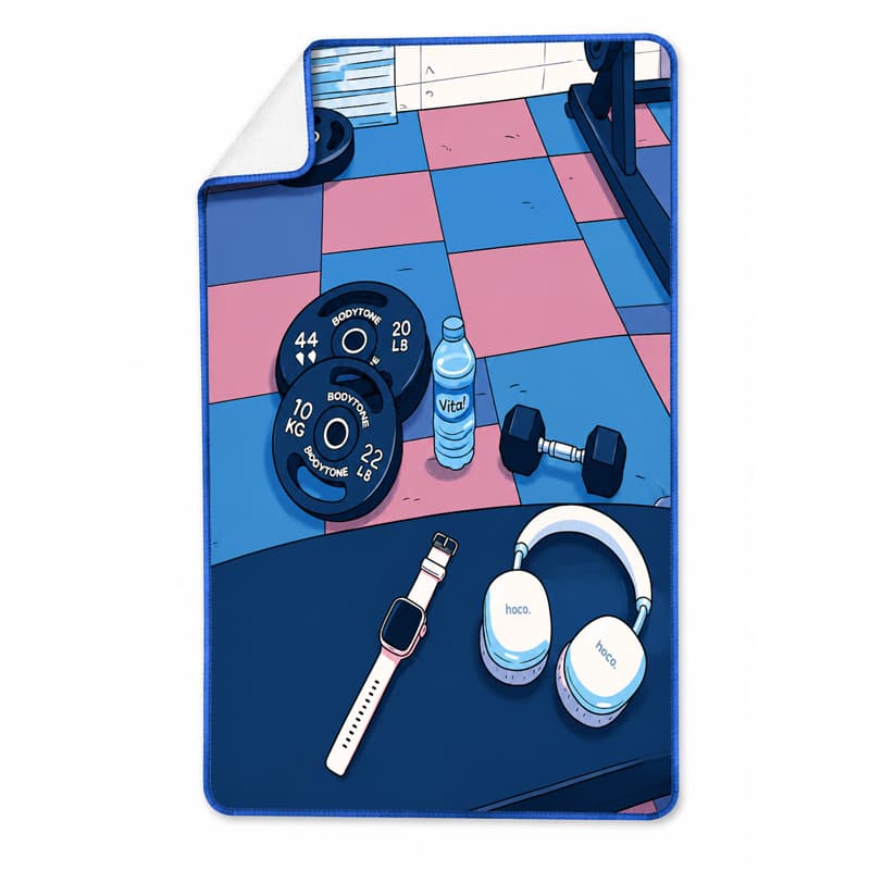 حوله ورزشی مدل Gym Princess-405C0247 ابعاد 50 در 100 سانتی متر — تصویر ۳