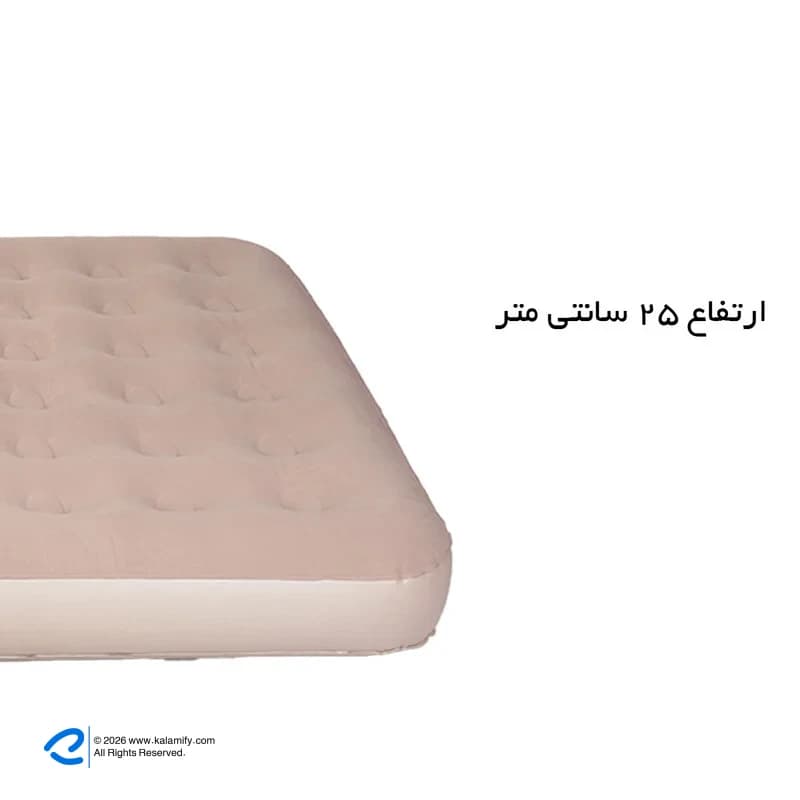 تشک بادی دو نفره بادی کمپینگ همراه با پمپ شارژی ارتفاع 25 سانتی متر — تصویر ۸