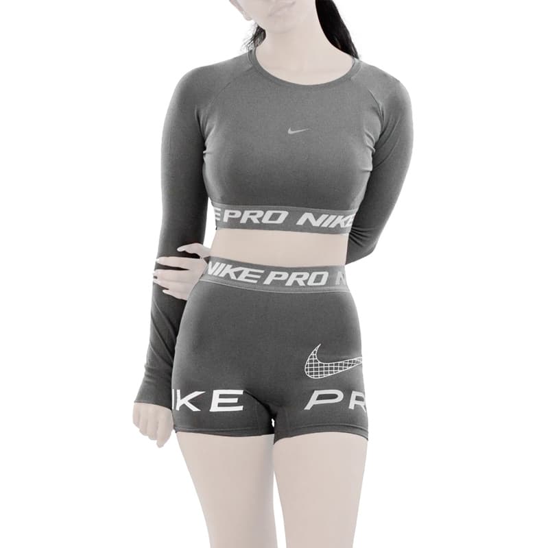 ست نیم تنه و کشاله بند ورزشی زنانه مدل Dri Fit-612 طوسی روشن